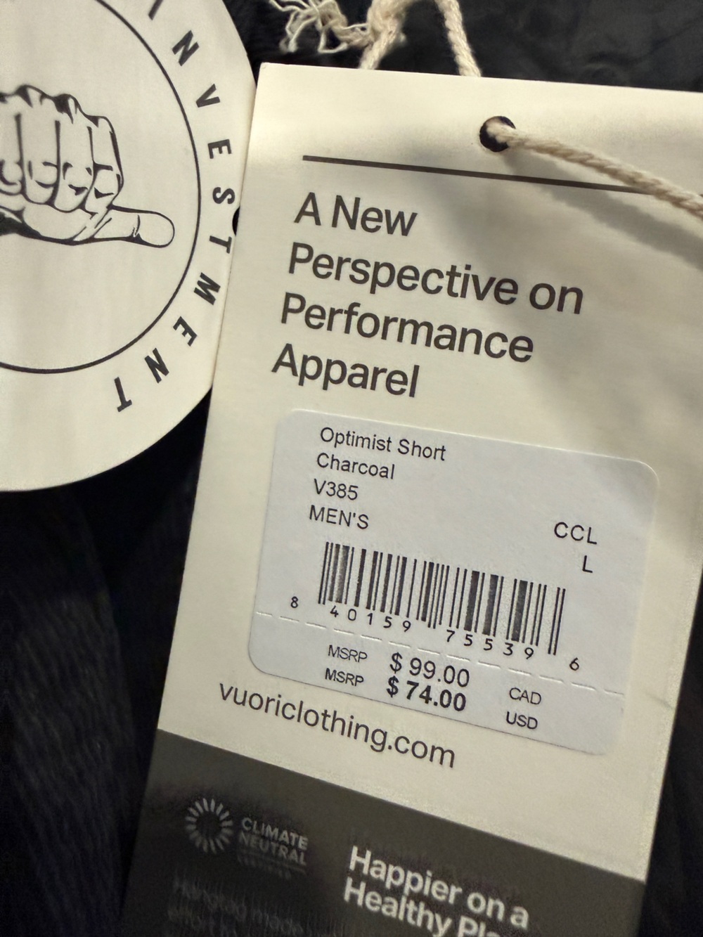 Vuori Optimist Elastic Waist Short 8" NWT - Picture 6 of 6